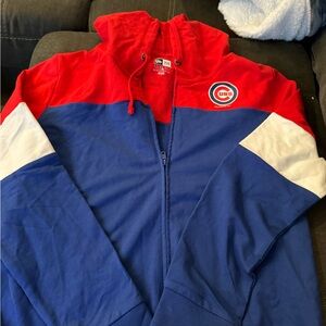 New Era Varsity Jacket Red and Blue Color-Blocked Design